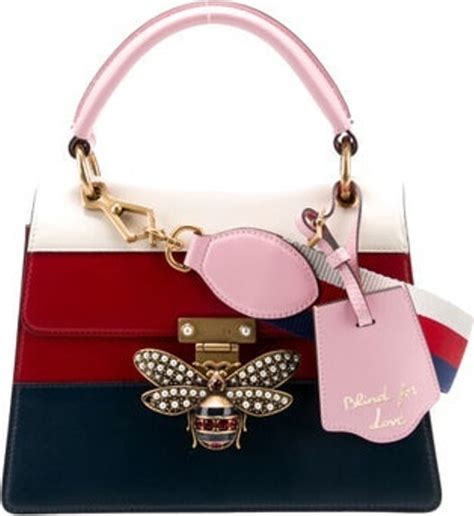 gucci queen margaret small leather top-handle bag with bee